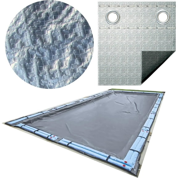 Swimline Hydrotools Silver King Winter Pool Cover for 30 x 50 Ft Inground Rectangle Pools