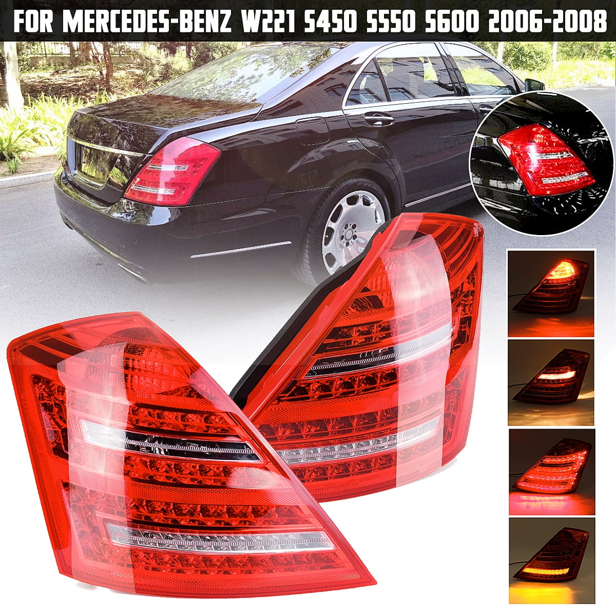 Pair 12V Rear Tail Light For Mercedes Benz W221 S Class 20062008