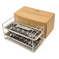 Stainless Steel Ice Cube Trays with Easy Release Handle, 2 Pack with Rack