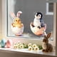 thumbnail image 1 of Pegatinas de conejito de Pascua para baño | Juego de 2 vinilos grandes para pared navideños | Decoración de Papá Noel con efecto de pared agrietada para la ventana del dormitorio, 1 of 2