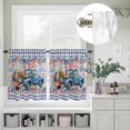 thumbnail image 2 of Independence Day Trucks Daisy Curtain Tier and Valance Set 3 Piece, Blue White Plaid 3-inch Rod Pocket Window Tier Curtains Valance for Kitchen Living Room, 2 of 9