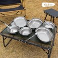 thumbnail image 4 of 10-Piece 304 Stainless Steel Outdoor Dining Set: Portable Plates, Bowls & Soup Pot for Camping, BBQ, Road Trips & Home Use – Durable, Rust-Resistant, Dishwasher Safe – Ideal for 1-4 People, 4 of 6