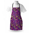 thumbnail image 4 of Emoticon Apron, Nineties Comic Book Style for Women with Cosmetics Stars Lips Hearts on Purple, Unisex Kitchen Bib with Adjustable Neck for Cooking Gardening, Adult Size, Multicolor, by Ambesonne, 4 of 4