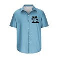 thumbnail image 4 of Mefallenssiah Mode Hommes Confortable Impression Manches Courtes Col Chemise Chemisier, 4 of 4