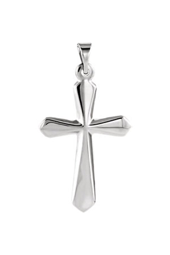 Platinum 22.50X16.00 mm Polished Cross Pendant