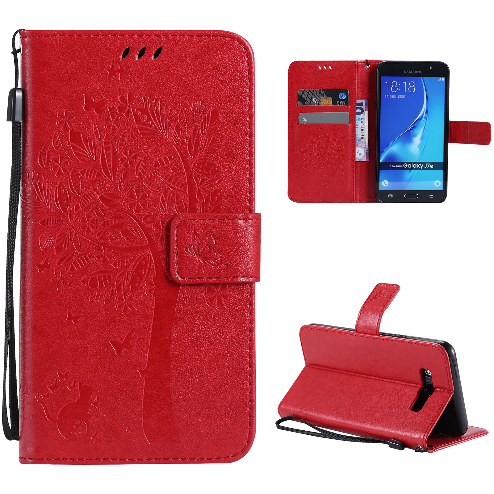 Galaxy J7 Case, Samsung Galaxy J7 Phone Cases, Allytech [Embossed Cat