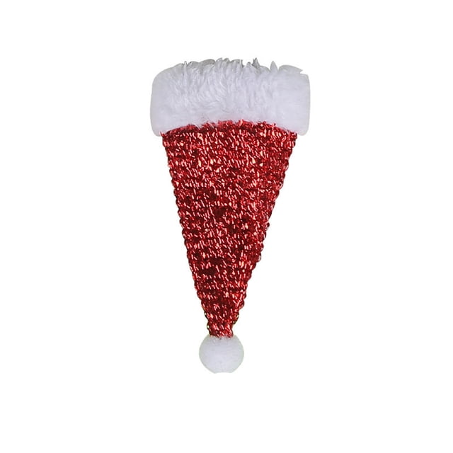 pstuiky Juego de cuchillo y tenedor navideño de lentejuelas de 6 piezas. Mini sombrero navideño de cuchillo y tenedor. Adornos navideños de escritorio.