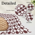 thumbnail image 2 of Retro Boho Pillow Covers, Linen Long Throw Pillow Case, Dark Red Geometric Pattern Rhombic Bohemia Holiday Pillow Protector Decorative Cushion Cover for Living Room/Bedroom 20" x 26", 2 of 8