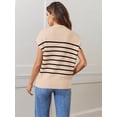 thumbnail image 3 of Chaleco tipo suéter MEROKEETY 2025 a rayas color albaricoque para mujer, talla L, 3 of 5