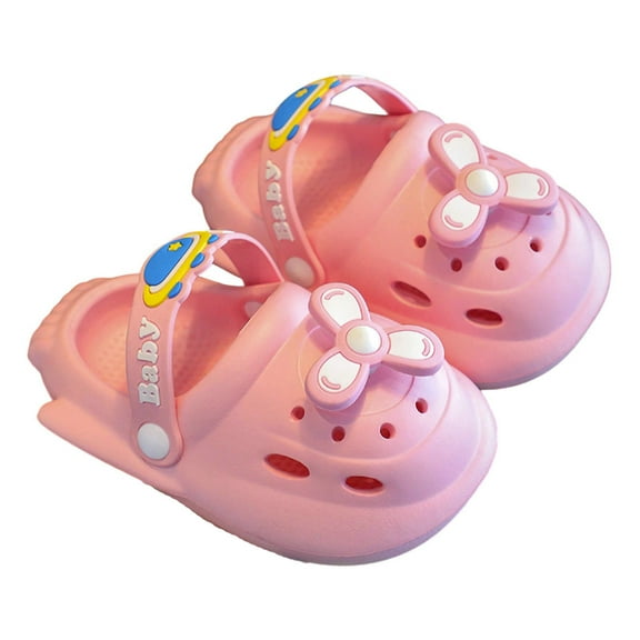 AWZXDE Toddler Shoes Summer Clog Sandals With Airplane Design For Boys And Girls Soft Sole Non Breathable Lightweight Indoor Outdoor Beach Slides For Kids Pinkï¼2-3 Years