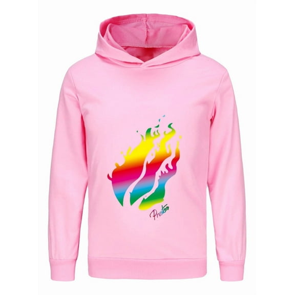 Kids Hoodie with Fire Graphic – Long Sleeve Pullover Sweatshirt in Inspired by Preston Playz Style