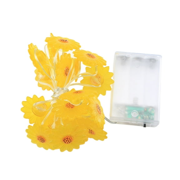 Sunflower Battery-Powered String Lights with Remote for Outdoor Indoor Wedding Party Holiday Decor, Flexible Warm White Flower Lighting for Festivities and Celebrations