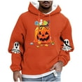 thumbnail image 2 of Yusimy Men's Hooded Sweatshirt Halloween Ghost Print Fleece-Lined Pocket Drawstring Long Sleeve Streetwear Cozy Winter Pullover, 2 of 5
