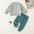 thumbnail image 3 of Tiijoy Newborn Boys Outfits Football Print Long Sleeve Sweatshirt Pants Set, Sizes 9-12M, 3 of 5