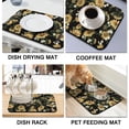 thumbnail image 4 of Washable Rubber Sunflower Cute Floral Dish Drying Mats for Kitchen Counter Home Large Coffee Bar Pad Accessories and Decor for Utensils Stemware 18''x24'', 4 of 5