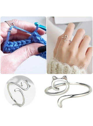 Sterling Silver Yarn Ring Adjustable Size Crochet Ring Beginner Knitting  Crocheting Gift Crochet Tension Regulator Tool