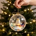thumbnail image 5 of Glowing Christmas Story Ornament, Light-Up Mini Holiday Scene in Clear Acrylic Ball, Penguin Design for Christmas Tree Hanging Holiday Decor, 3.15 Inch, 5 of 6