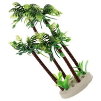 Clispeed Green Artificial Palm Tree Aquarium Decoration Safe for Fresh and Salt Water Fish Tank Plants
