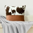 thumbnail image 6 of PureCasa Cow Pattern Decorative Throw Pillowcase, Polyester Bedside Pillow Cases Cushion Cover for Car Bed Sofa Couch, Solid Color Modern Home Decor for Living Room Bedroom, 18"x18", 1PC, B, 6 of 7
