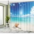 thumbnail image 5 of Ambesonne Ocean Shower Curtain, Seashells Tropical Beach, 69"Wx70"L, Turquoise and Cream, 5 of 5