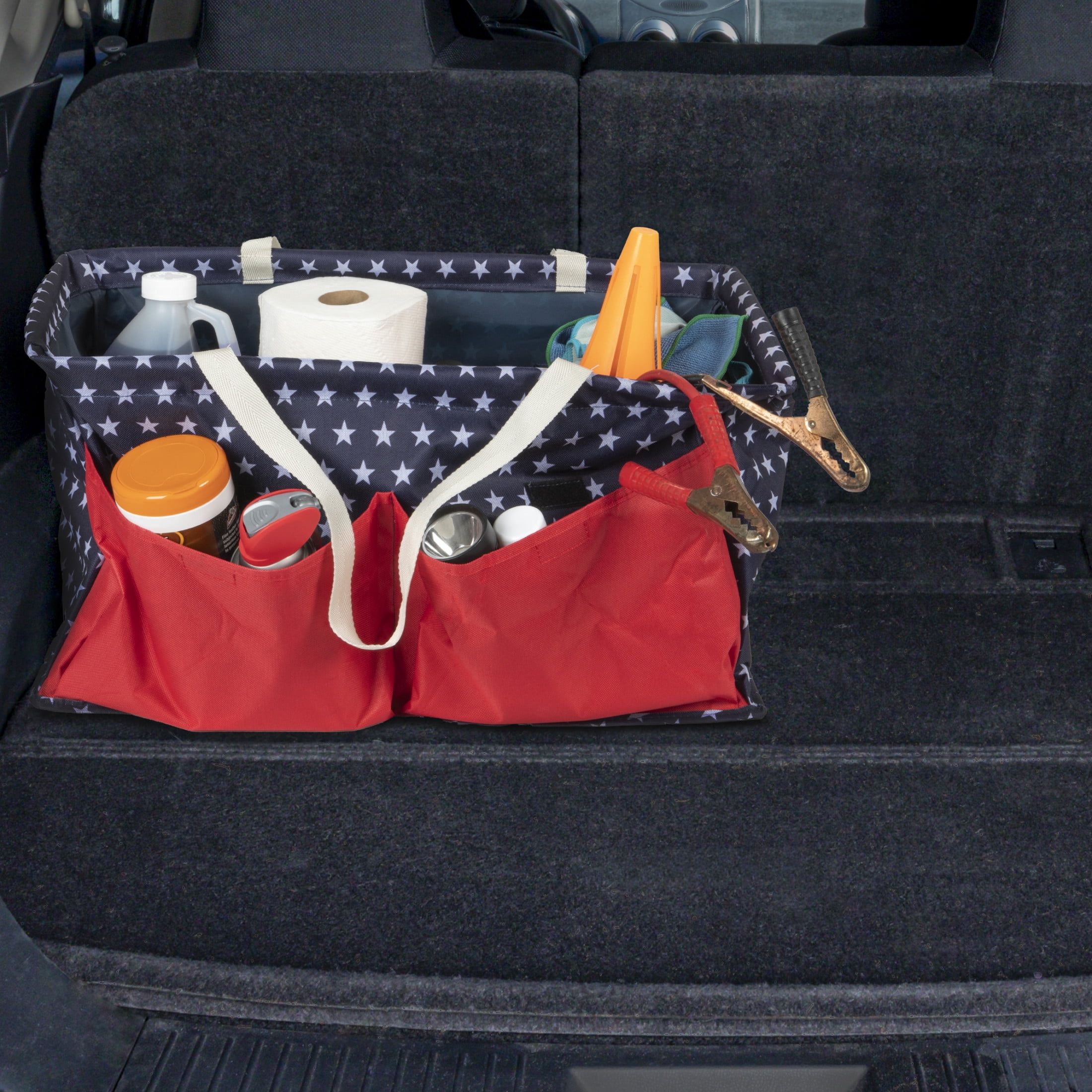 Household Essentials Red, White, and Blue Krush Container All-Purpose Utility Tote with Pockets