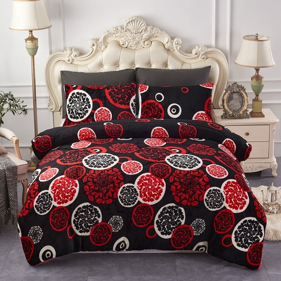 JML Sherpa Fleece Blanket 3-Piece,Reversible Winter Warm Bed Blanket,Cal King,87"x95"