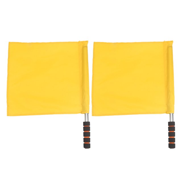 Soccer Referee Flags, Soccer Referee Flag Set 2Pcs Stainless Steel Pole Sports Competition Linesman Hand Flag Referee Flag For Track And Field Sports, Ball Sports