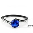 thumbnail image 3 of Womens Black Ring Anillo Para Mujer Stainless Steel Ring with Synthetic Spinel in London Blue Vasto, 3 of 4