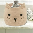 thumbnail image 6 of TACYKIBD Animal Baskets Large Woven Cotton Rope Storage Basket with Cute Cat Design Animal Laundry Basket Organizer for Towels, Blanket, Toys, Clothes, Gifts – Pet or Baby Gift Baskets 15"Lx14H", 6 of 9