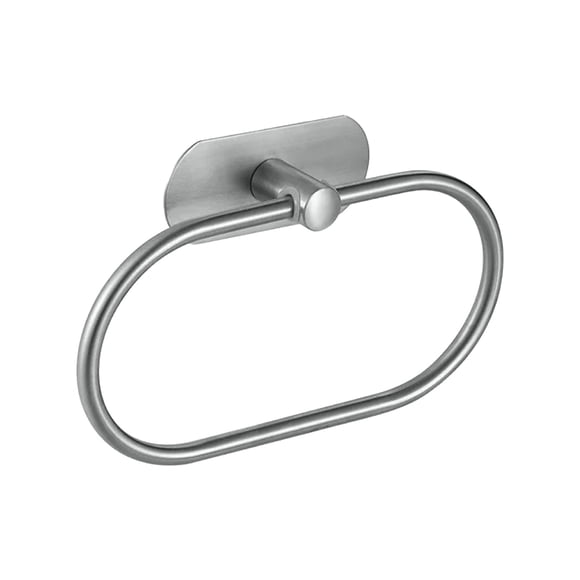 Rack 1 Storage Solution Brushed SUS 304 Stainless Steel Towel Ring and Holders Self No Drill Bathroom Organizer for Silvery Finish