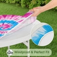 thumbnail image 5 of Pink Blue Tie Dye Spiral Round Fitted Tablecloth with Elastic Edge,Dining Table Cover Waterproof,Outdoor Round Tablecloth for Camping,Dining,Indoor and Outdoor, 5 of 7