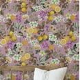 thumbnail image 1 of S4sassy Self-Stick Decorative Wallpaper, Tropical Citrus Blossom Wall Paper, Vinyl Waterproof Contact Paper, Purple, 25"x120" Removable Renter Friendly Wall Covering For Bedroom, Dining room, 1 of 9