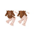 thumbnail image 2 of Cjfdfy Newborn Baby Girls Thanksgiving Outfits Turkey Or Homemade Rolls Embroidery Ribbed Romper And Flare Pants Headband Cute My First Thanksgiving Fall Holiday Clothes, 2 of 9