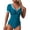 Blue, variant on Womens Bathing Suits, Swim Dress Women, Ladies Swimsuits, One Piece Swimsuit for Women Tummy Control Short Sleeve Bathing Suit Modest V Neck Push Up Slimming Swimwear, Army Green L