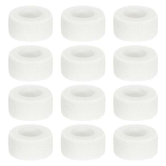 12 Pack Elastic Cohesive Bandage Wrap 1 Inch x 5 Yards Breathable Self Adhesive Athletic Tape Roll White