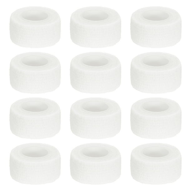 12 Paquete de Venda Cohesiva Elástica 1 Pulgada x 5 Yardas Cinta Atlética Autoadhesiva Transpirable Blanca