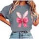 thumbnail image 1 of Tops de Manga Corta de Verano para las Mujeres Imprimir Blusa de Cuello Redondo, Moda Ligera de Poliéster Spandex, 1 of 6