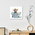thumbnail image 4 of HFDF Cow Pictures Wall Decor Highland Cow Bathroom Decor, Funny Highland Cow Wall Art Print, Cow Bathtub Poster, Funny Animal Artwork for Bedroom 24x16inch Framed, 4 of 7