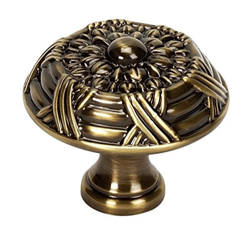 A880-38-AE Ribbon & Reed Traditional Knobs, Antique English, 1-1/2"