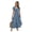 Grey Blue, variant on Womens Summer Maxi Dress 2026 Flutter Short Sleeve V Neck Tie Front Wedding Guest Vacation Tiered Flowy Dresses