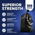 thumbnail image 3 of 55 Gallon Black Trash Bags - Heavy Duty Garbage Can Liners for  & Toter Carts, 40x50 Inch, 100 Count, 3 of 6
