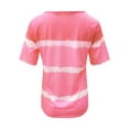 thumbnail image 6 of Tunic Tops for Women Summer Tie Dye Blouses Striped Button Up T-shirt Short Sleeve Basic Tee, 6 of 6