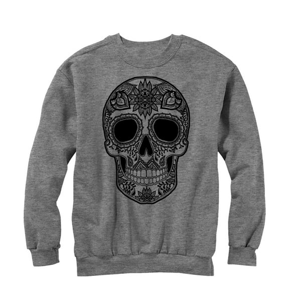 Men's Lost Gods Henna Print Skull  Sweatshirt Athletic Heather Large