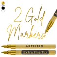 thumbnail image 1 of Marcadores de pintura ARTISTRO dorados, 2 unidades, punta extrafina de 0,7 mm, 1 of 8