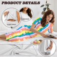 thumbnail image 6 of DISNIMO Rainbow Daisy Printed Women's Short Sleeve Pajama Sets Casual 2 Piece Pjs Set Soft Tops and Capri Pant Sleepwear for Summer, M, 6 of 7
