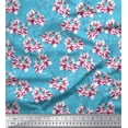 thumbnail image 2 of Soimoi Blue Cotton Duck Fabric Peony Floral Print Fabric by the Yard 42 Inch Wide, 2 of 3