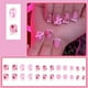thumbnail image 2 of Uñas cortas brillantes con lazo francés y fresa dulce, 24 piezas, 2 of 6