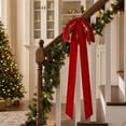 thumbnail image 4 of Long Velvet Bow, Decorative Ribbon Bow with Long Streamers, Large Christmas Tree Bow for Staircase Railing, Wreath, Mantel and Home Decor, 4 of 7