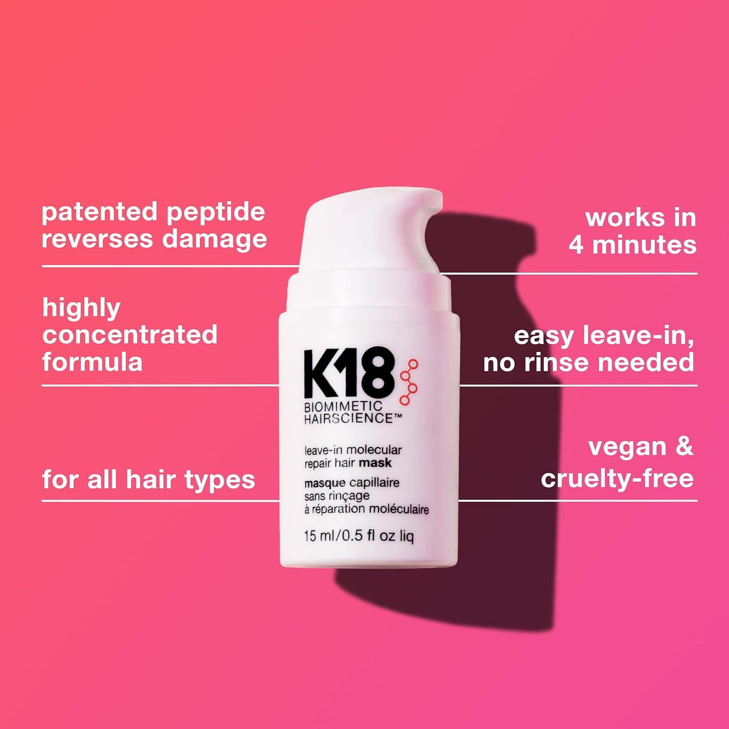 K18 Leave-In Molecular Repair Hair Mask 0.5 oz - Walmart.com