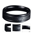 thumbnail image 1 of Anillo de acero de titanio Bling Bling Anillo negro con números, 1 of 10